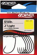 Крючки офсетные OWNER 5109 J - Light Worm Hook BC №4/0 5шт.