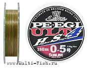 Леска плетеная SM PE EGI ULT HS4 HG 180м, 0,128мм, 4,5кг, #0.6 Мультиколор